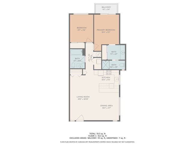2x2 South floor plan